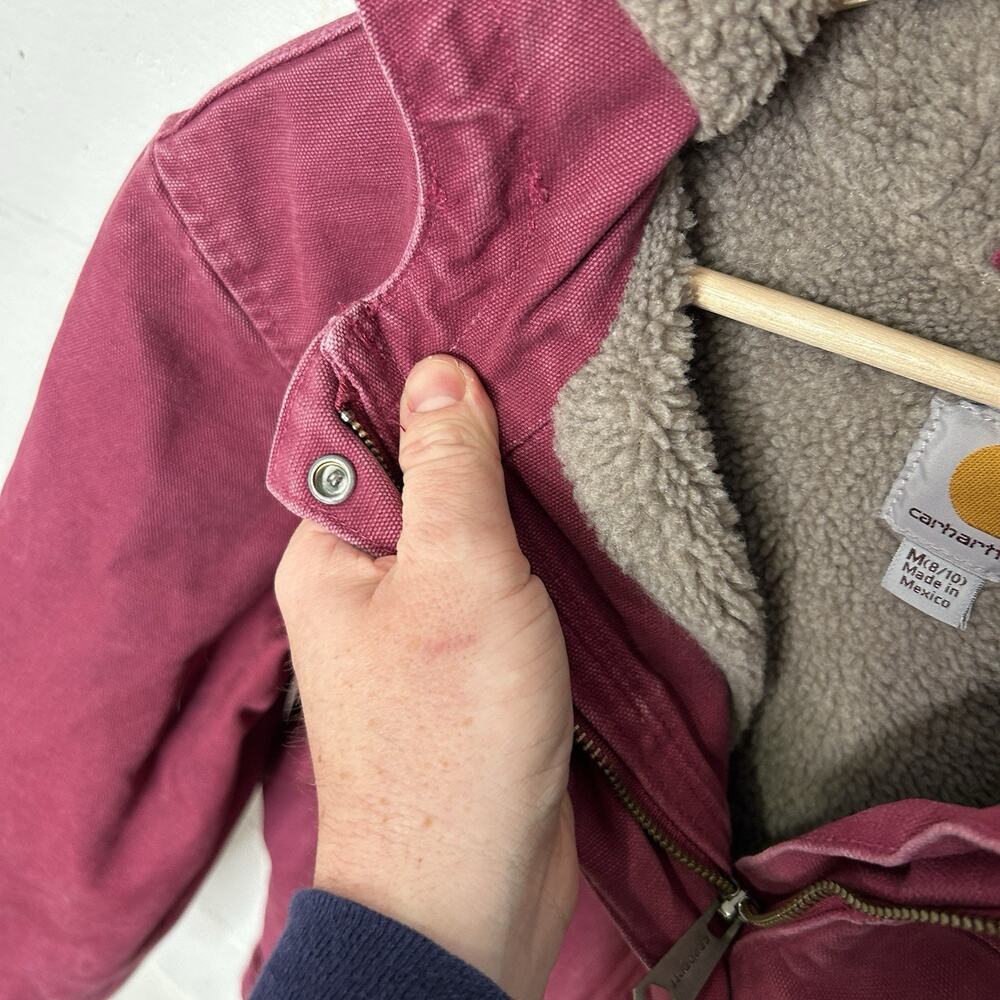 Y2K Carhartt Sherpa-Lined Sandstone Berkley Jacket “Merlot” - Picture 14 of 15